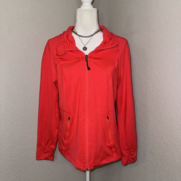 Tangerine Active Jacket Women’s Medium Neon Orange/Pink Coral Athletic Full Zip - Picture 1 of 5